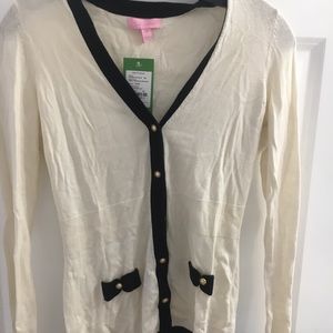Cute white and black Lilly Pulitzer sweater
